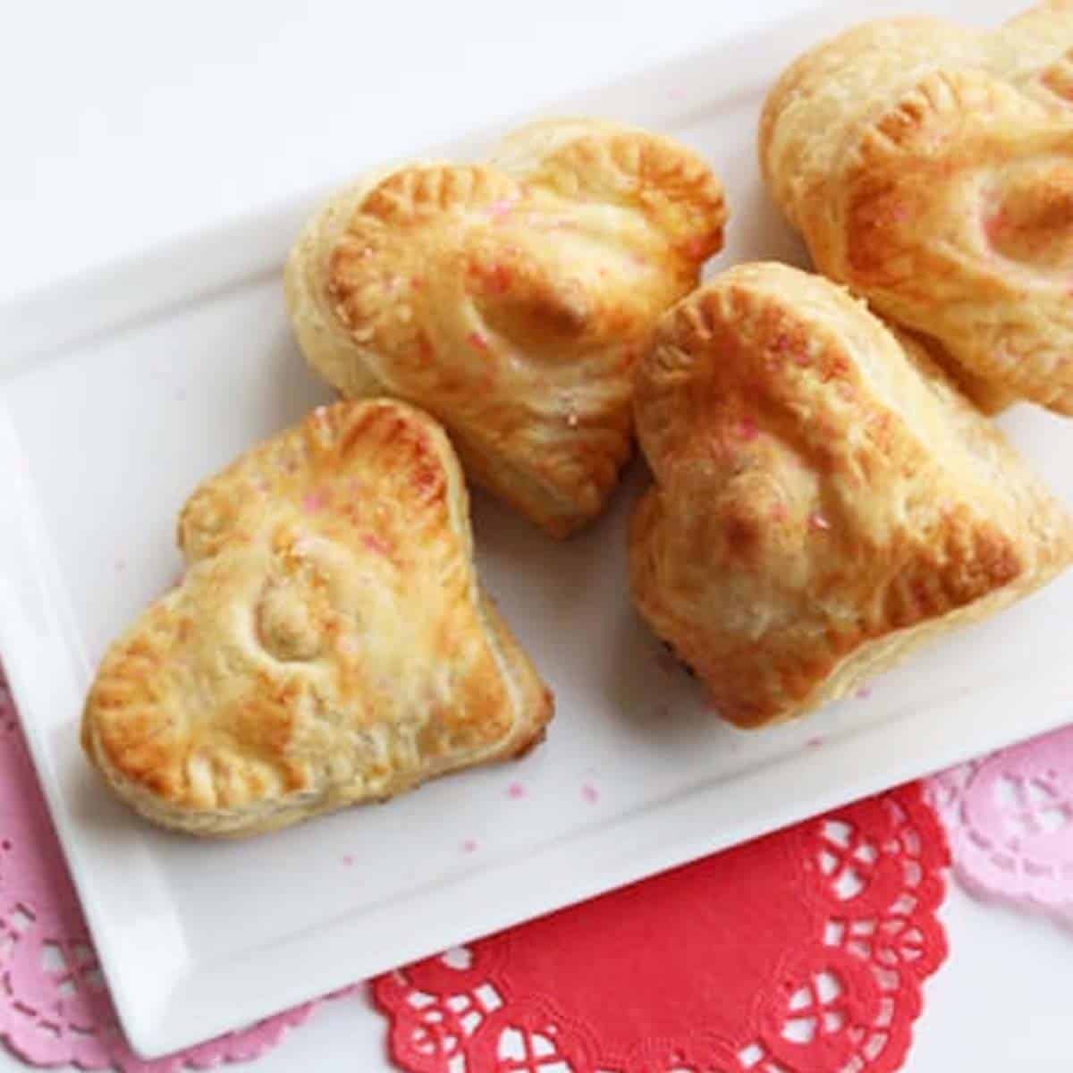 Chocolate Filled Pastry Hearts
