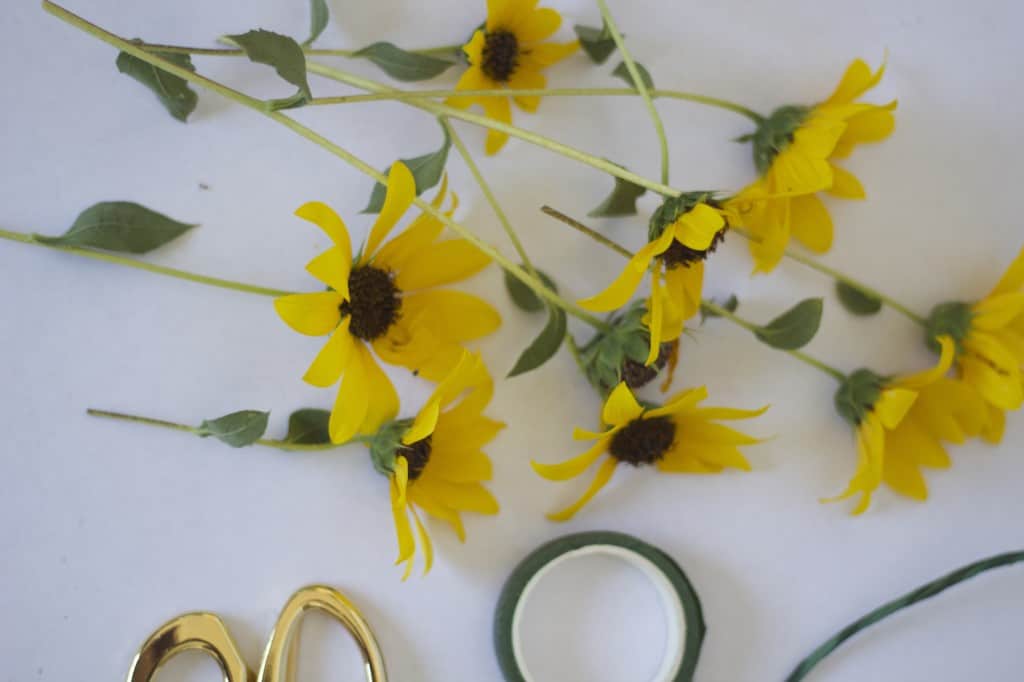 DIY sunflower crown steps
