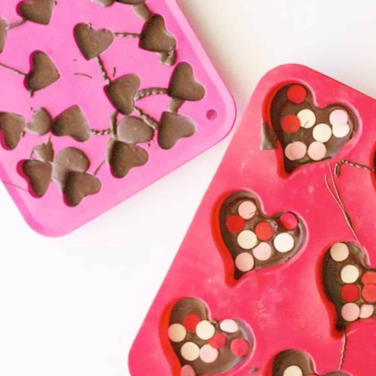 Homemade Chocolate Hearts - Seasoned Sprinkles