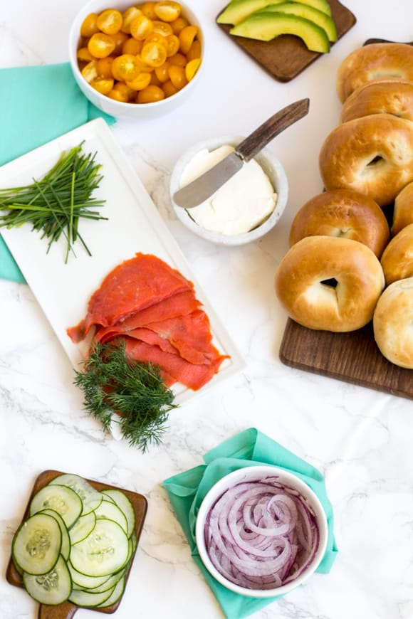 how to set up a bagel bar