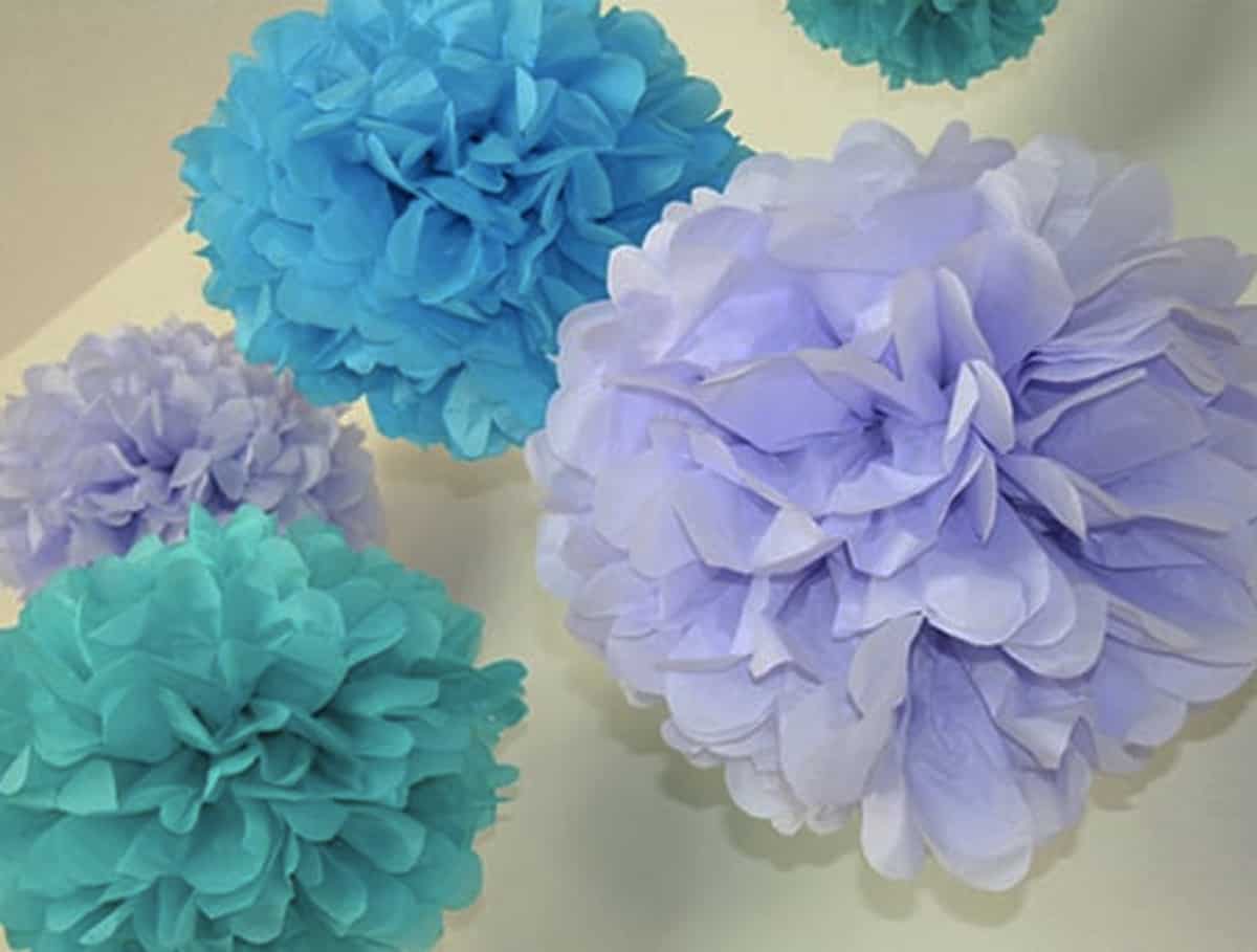 18 LARGE tissue paper POMPOMS, Wedding decoration set, Party pom pom set, Paper flowers by Decopompoms