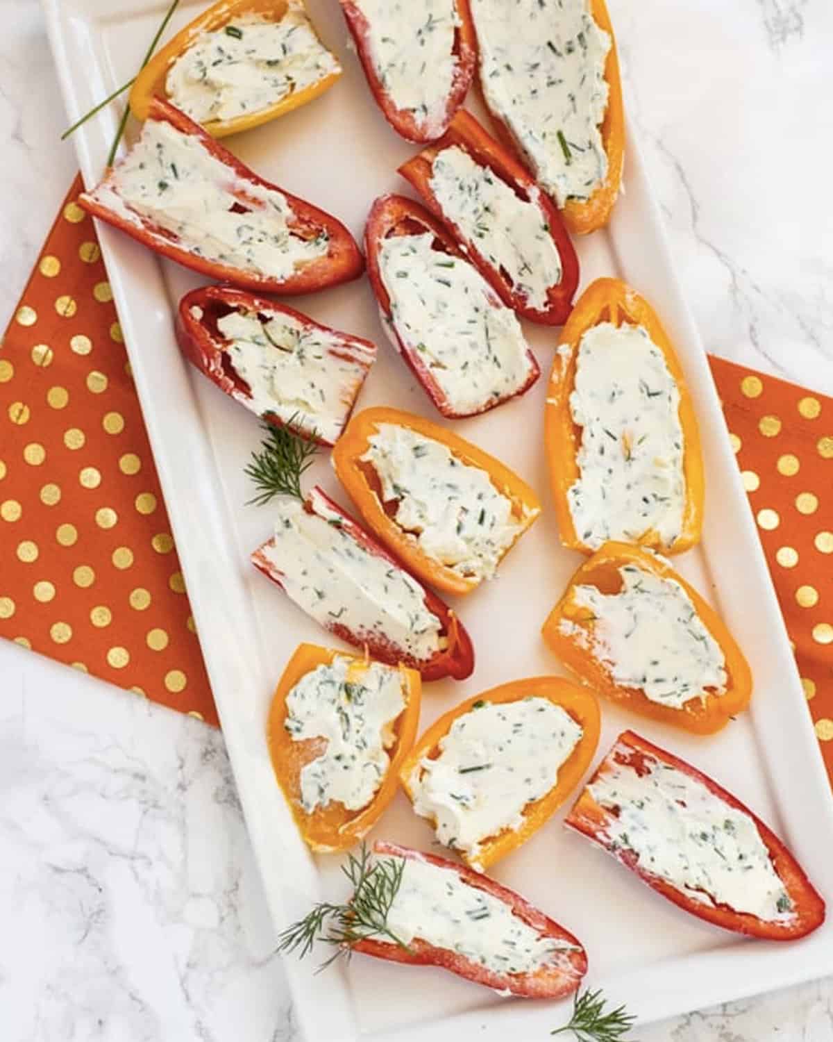 cream cheese stuffed peppers with herbs