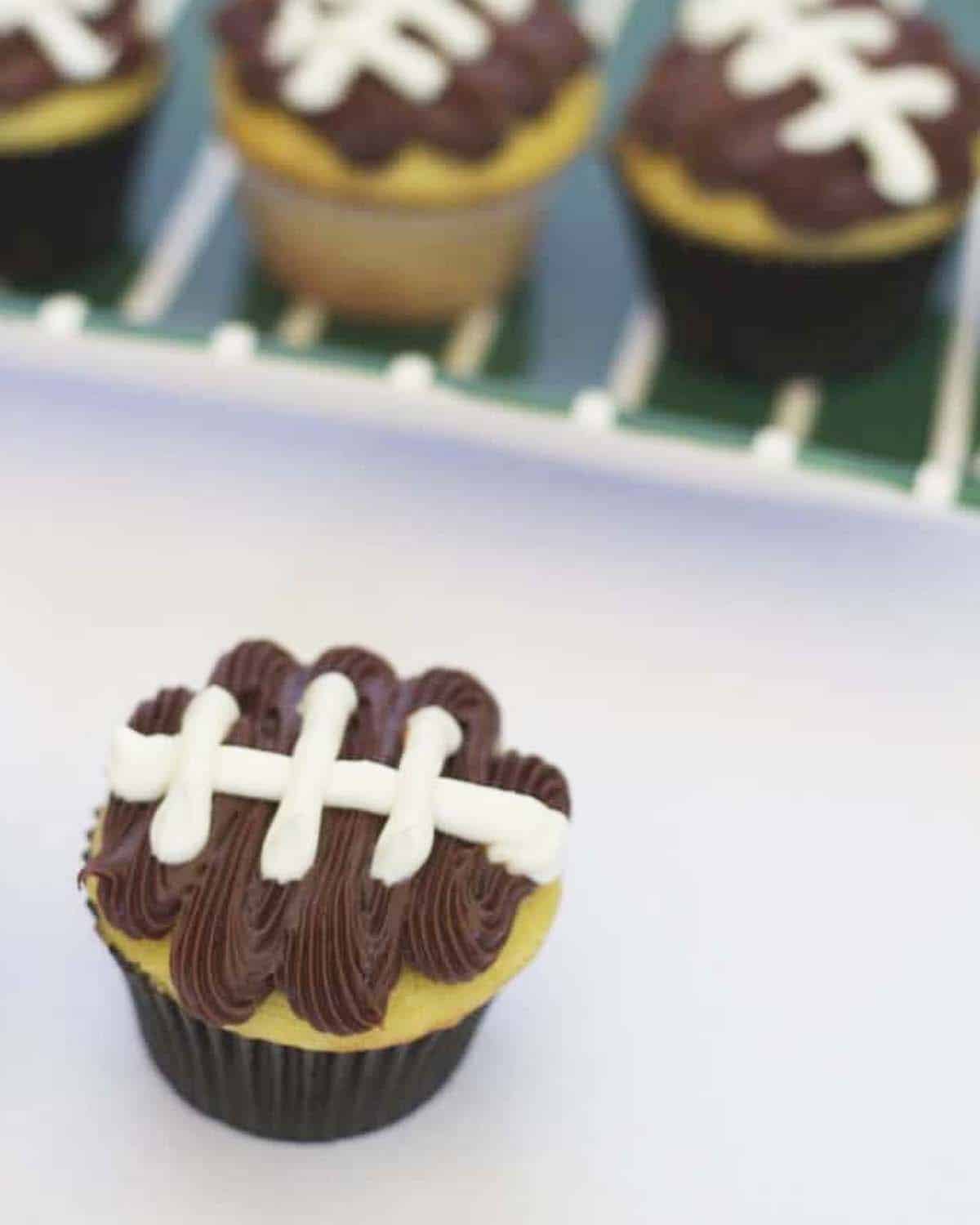 Easy Football Cupcakes - No Plate Like Home