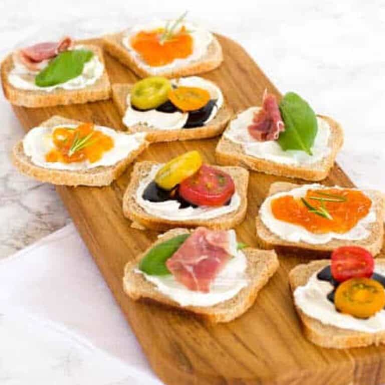 Crostini Platter with Variety of Toppings | Thoughtfully Simple