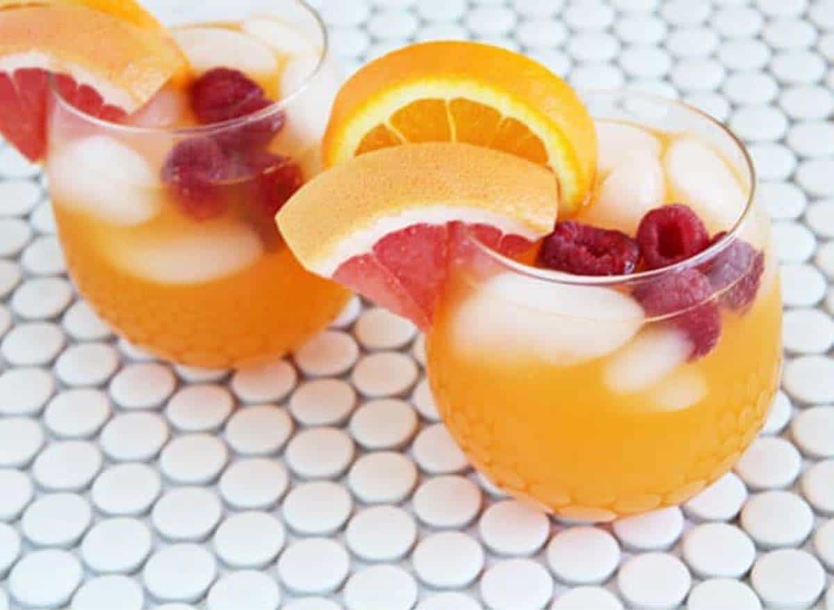 grapefruit cocktail with garnishes