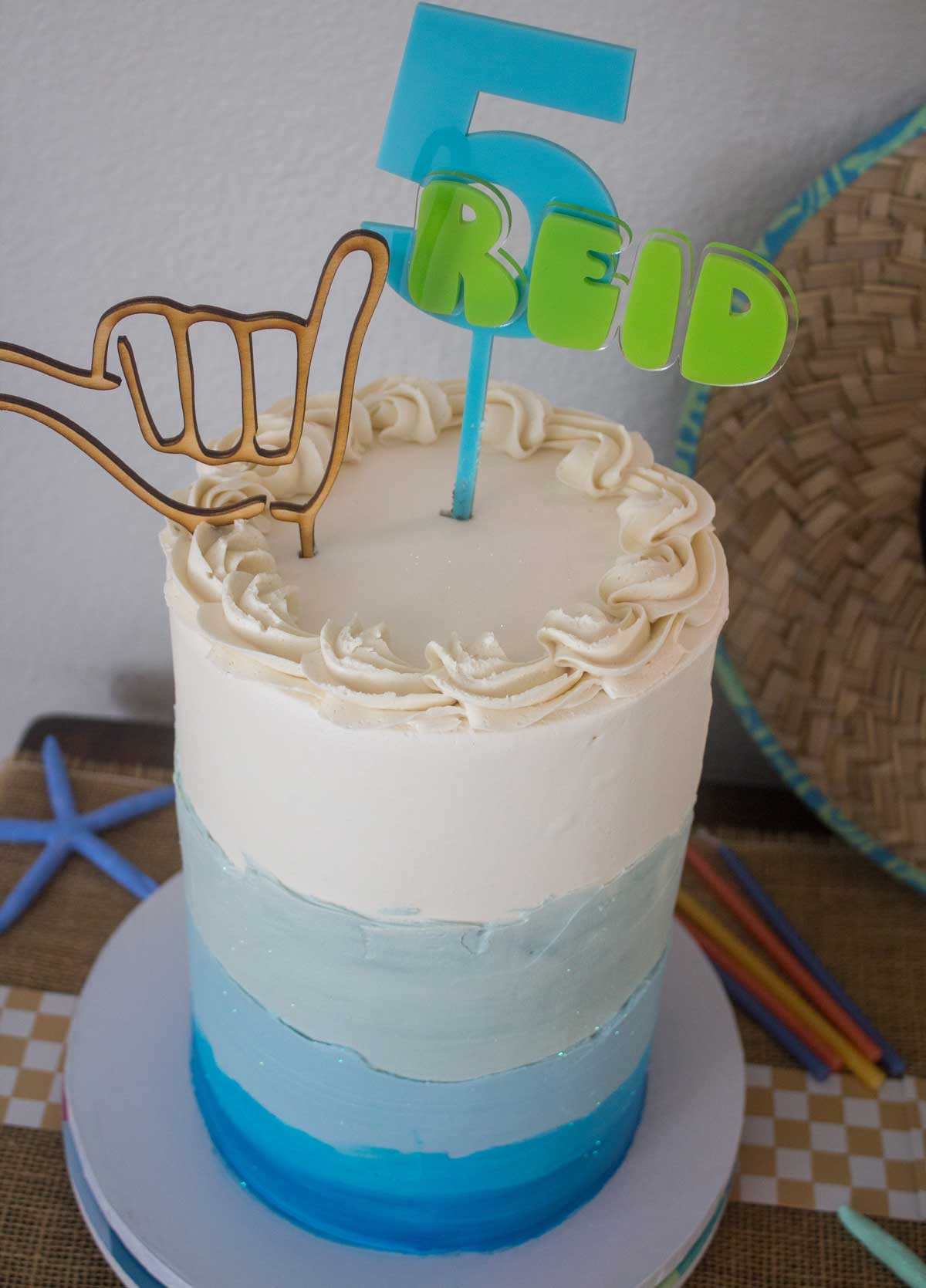 Surf party theme cake